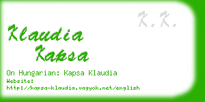 klaudia kapsa business card